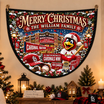All Baseball Teams Personalized Christmas Night Bunting Flag - 5to9vibe