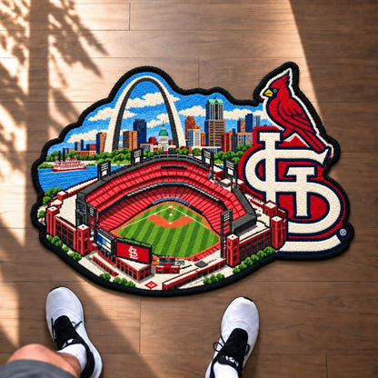 All Baseball Teams Logo Stadium Area Baseball Fan Custom Shape Rug Print Premium Welcome Mat Washable Black Border Personalized Baseball Custom Shape Rug