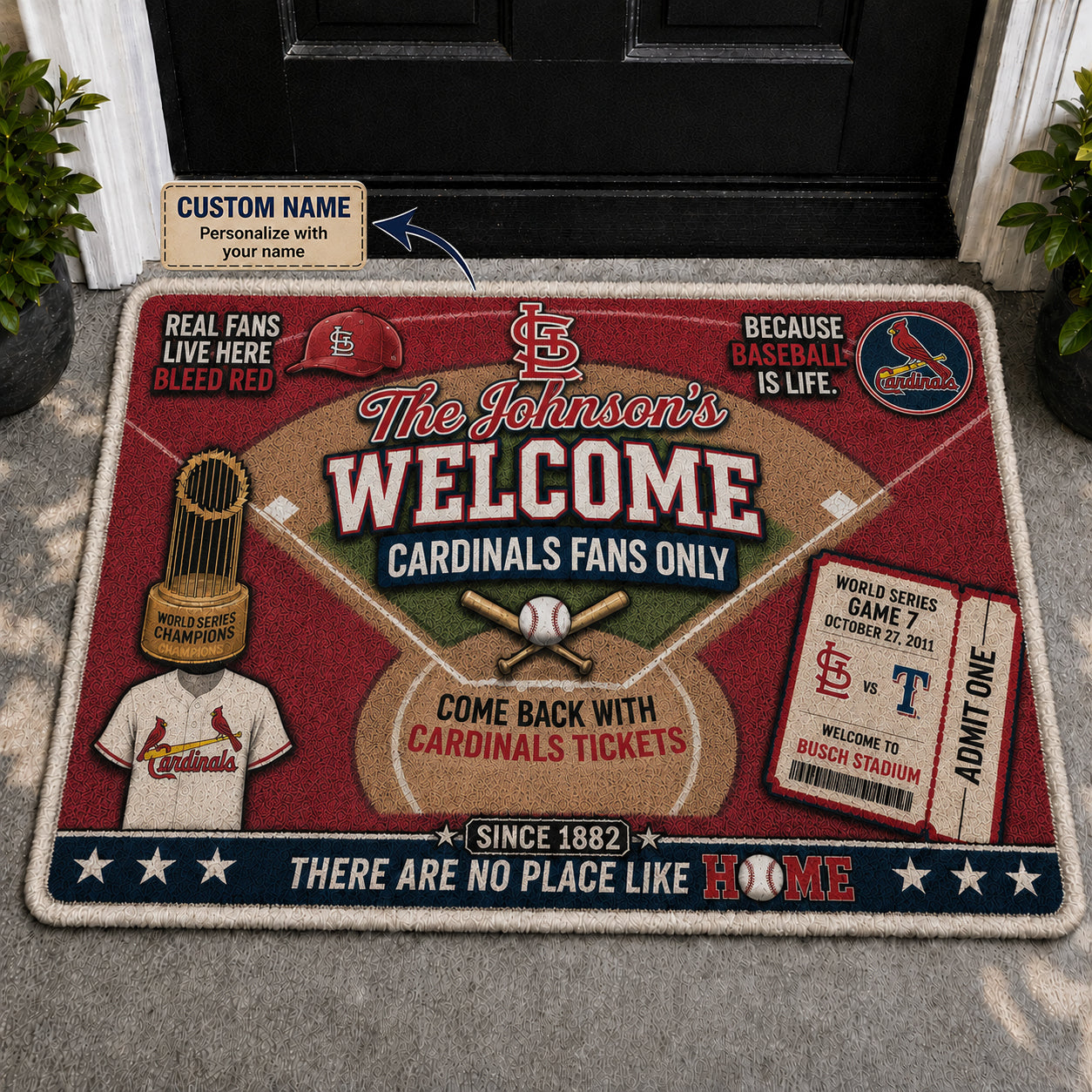 Alfombra personalizada de bienvenida premium de equipo de la MLB – Felpudo de béisbol personalizado