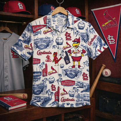 LAD Baseball Stadium SGA Blue Vibe Unisex Hawaiian Shirt