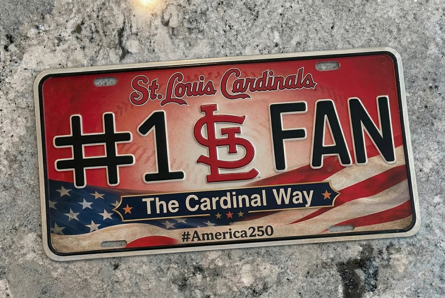 Baseball Car Plate Team Logo Fan America 250 Premium Car Plate