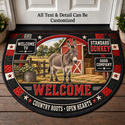 Standard Donkey Personalized Half Round Mat | 5To9Vibe