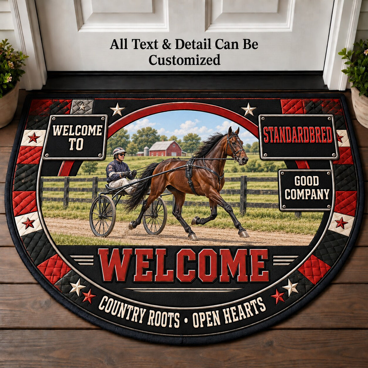 Standardbred Personalized Half Round Mat | 5To9Vibe