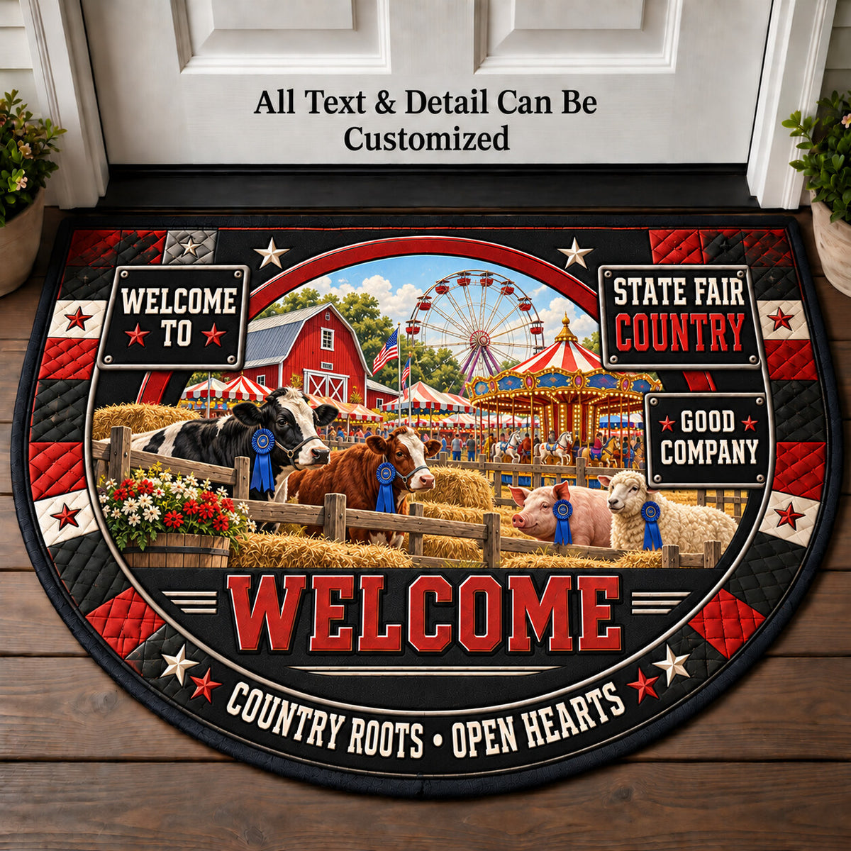 State Fair Country Personalized Half Round Mat | 5To9Vibe