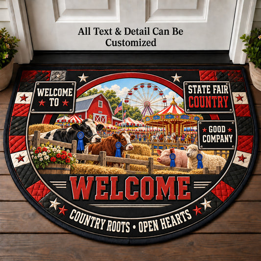 State Fair Country Personalized Half Round Mat | 5To9Vibe