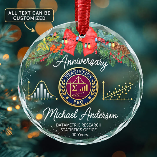 Statisticians Personalized Glass Ornament | 5To9Vibe