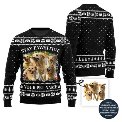 Stay Pawsitive Custom Pet Ugly Sweater