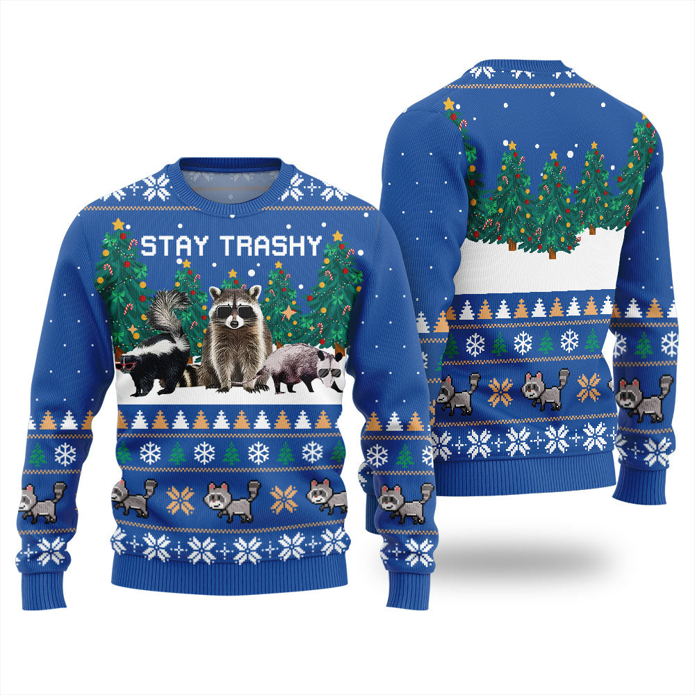 Stay Trashy Critter Christmas Sweater