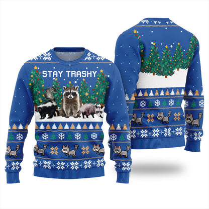 Stay Trashy Critter Christmas Sweater