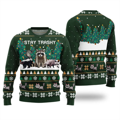 Stay Trashy Critter Christmas Sweater