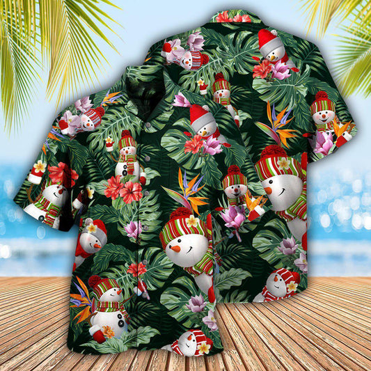 Snowman Stay Cool Tropical Leaf - Hawaiian Shirt 