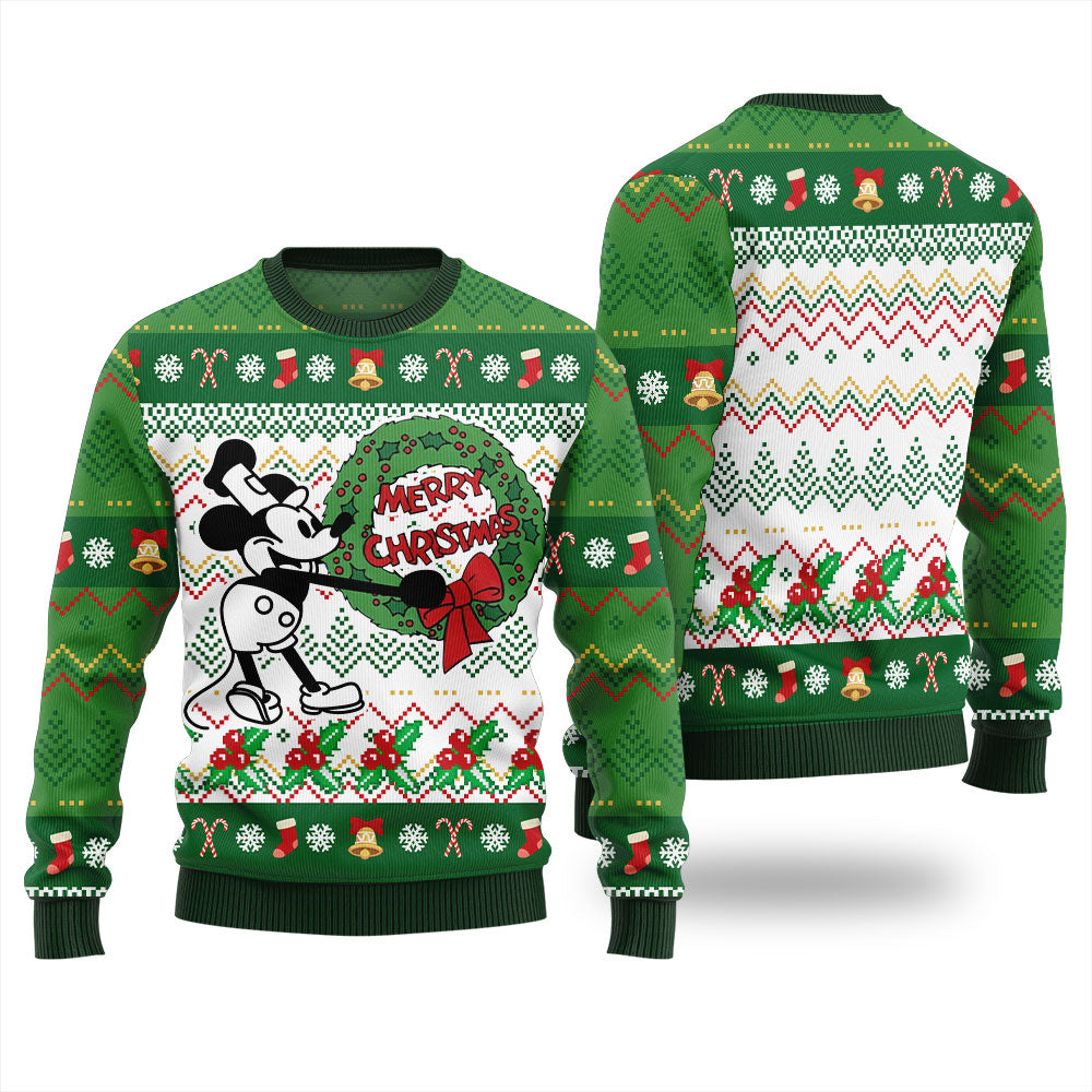 Steamboat Willie Mickey Mouse Funny Christmas Sweaters
