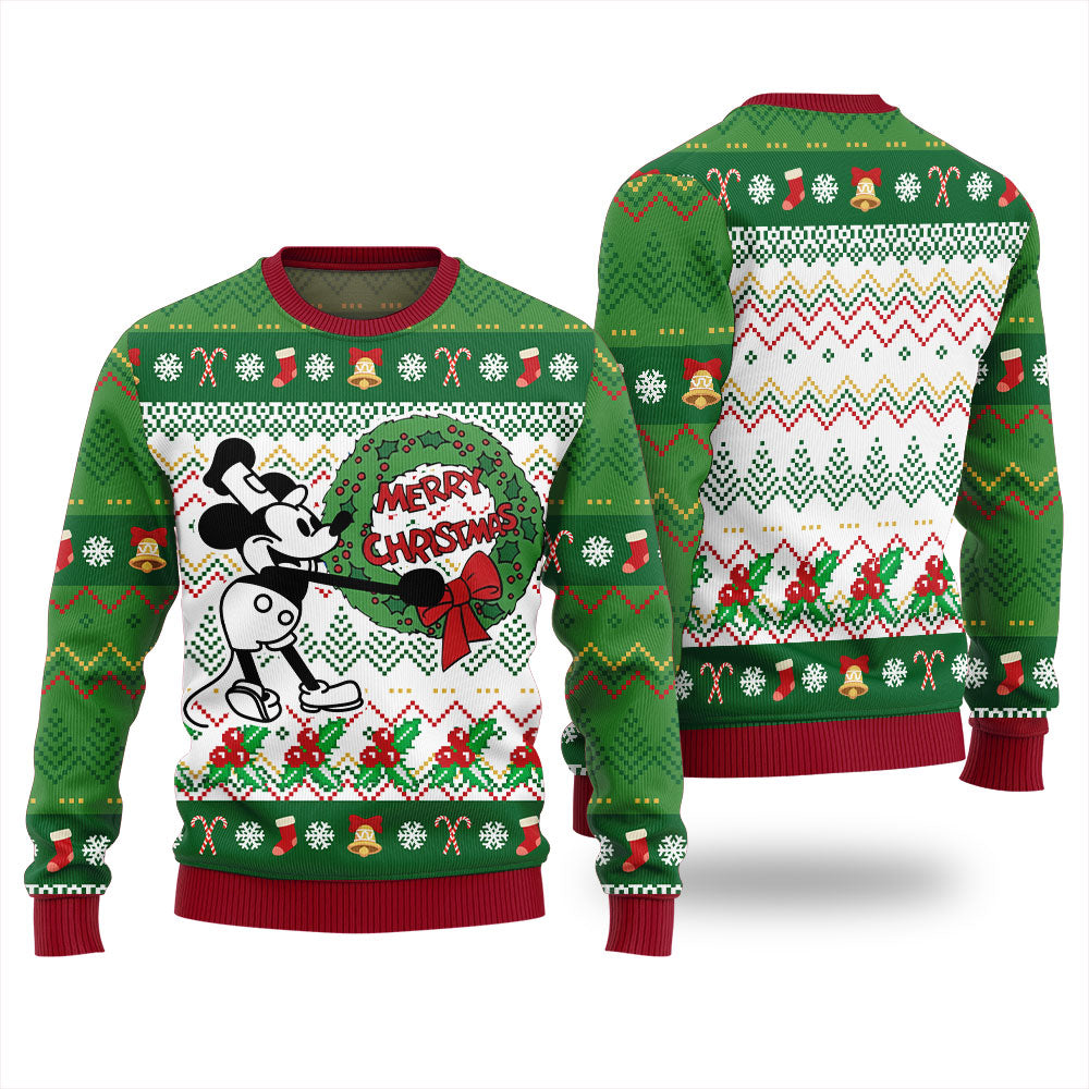 Steamboat Willie Mickey Mouse Funny Christmas Sweaters