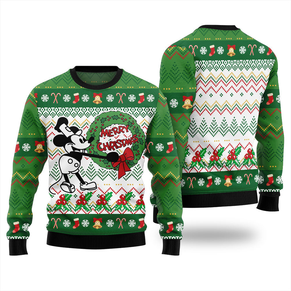 Steamboat Willie Mickey Mouse Funny Christmas Sweaters