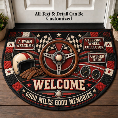 Steering Wheel Collector Personalized Half Round Mat | 5To9Vibe