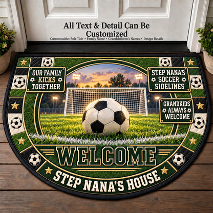 Step Nana's Soccer Sidelines Personalized Half Round Mat | 5To9Vibe