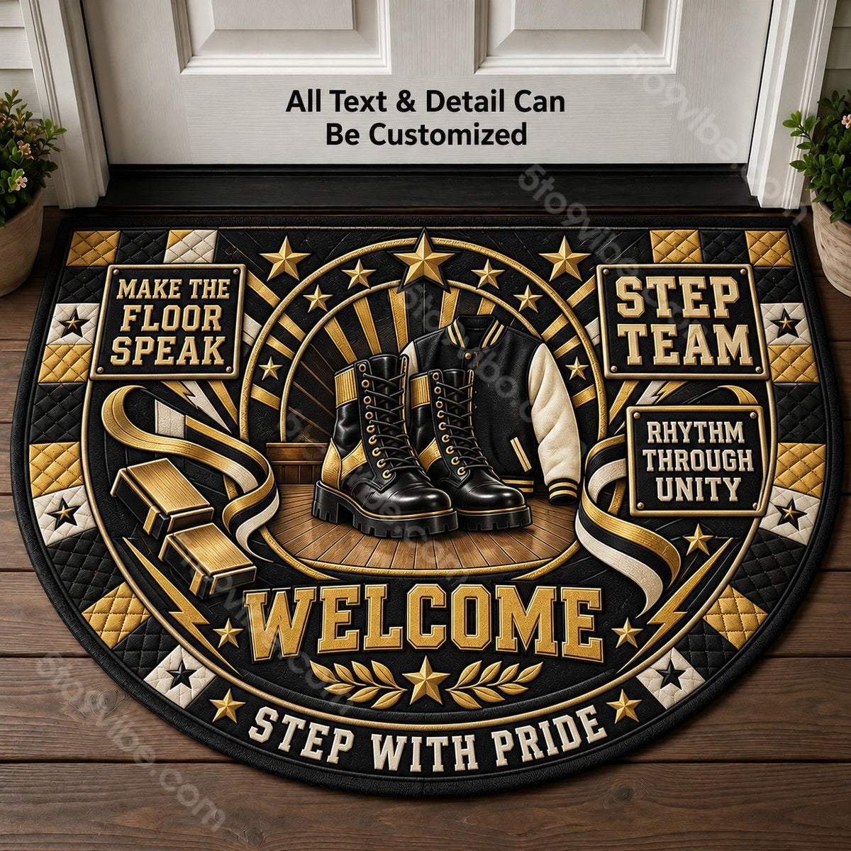 Step Team Personalized Half Round Mat | 5To9Vibe