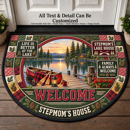 Stepmom's Lake House Personalized Half Round Mat | 5To9Vibe