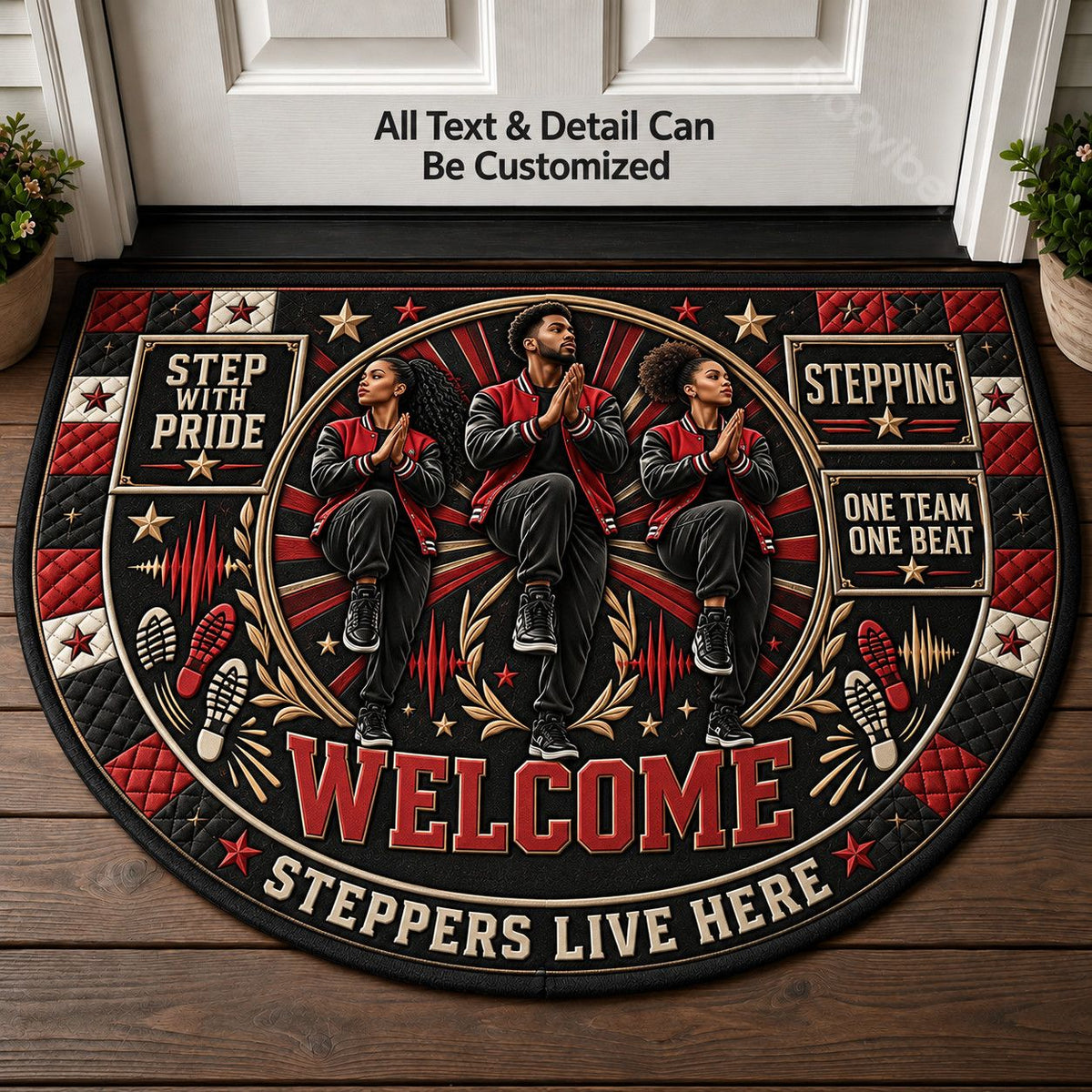 Stepping Personalized Half Round Mat | 5To9Vibe