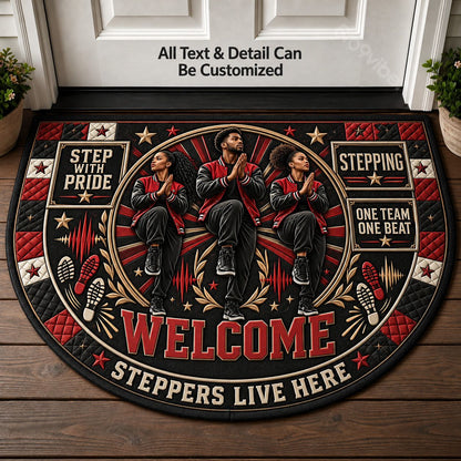 Stepping Personalized Half Round Mat | 5To9Vibe