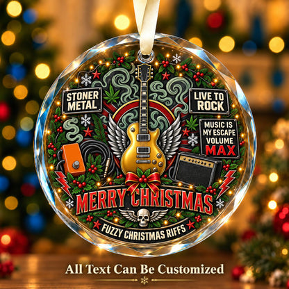 Stoner Metal Personalized Glass Ornament | 5To9Vibe