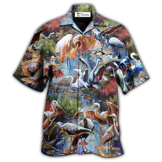 Hawaiian Shirt / Adults / S Stork Bird Migration - Hawaiian Shirt 