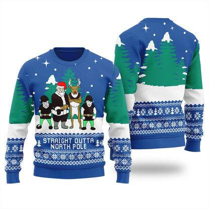 Straight Outta North Pole Men's Ugly Christmas Sweater