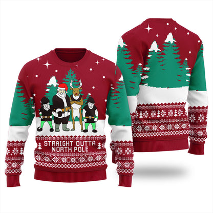 Straight Outta North Pole Men's Ugly Christmas Sweater