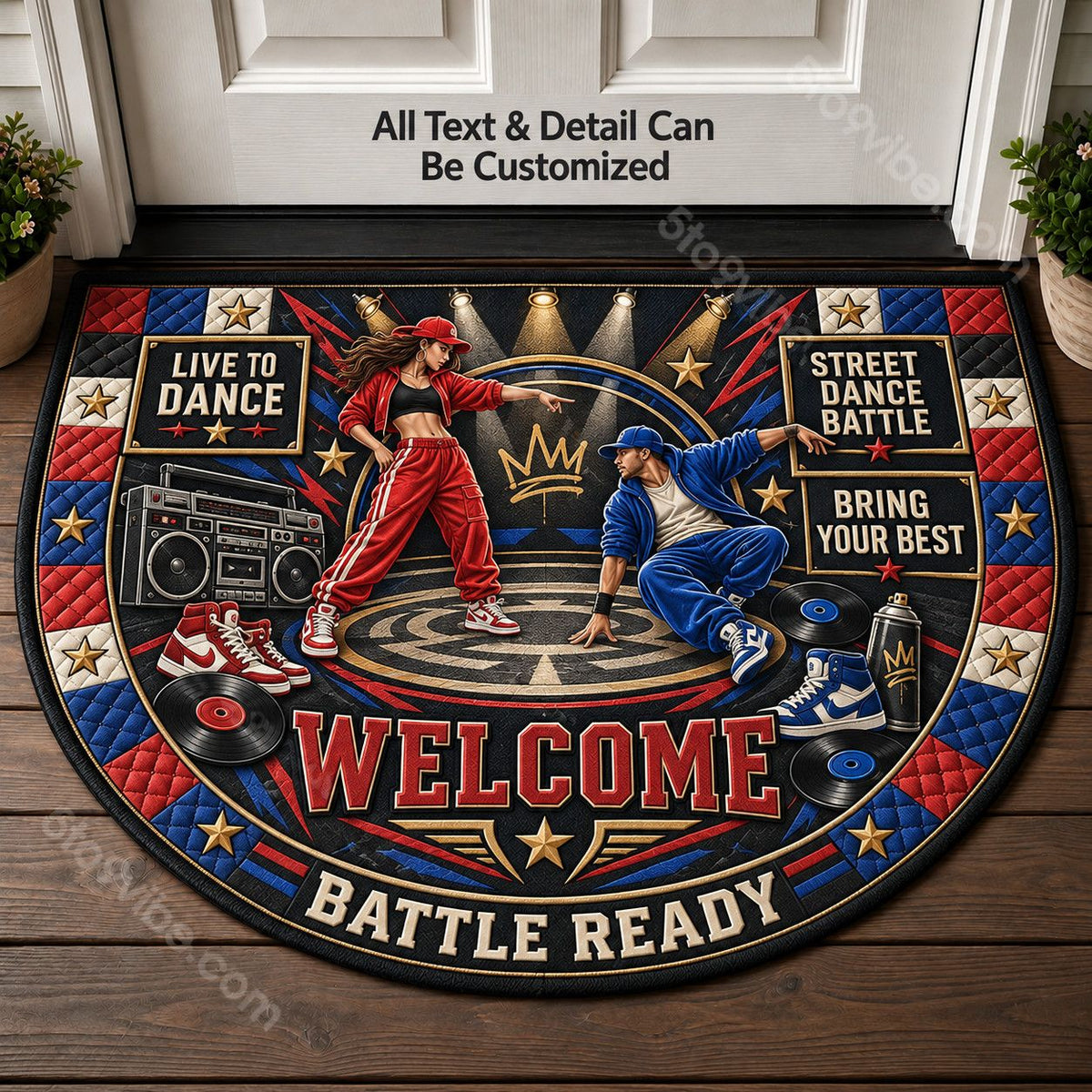 Street Dance Battle Personalized Half Round Mat | 5To9Vibe
