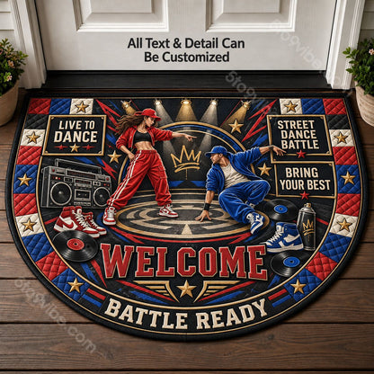 Street Dance Battle Personalized Half Round Mat | 5To9Vibe