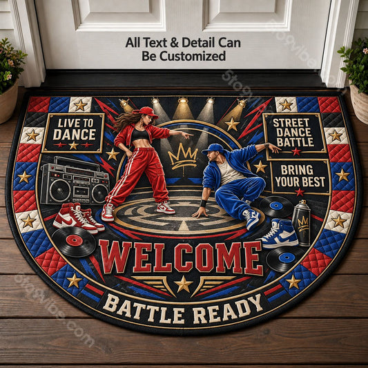 Street Dance Battle Personalized Half Round Mat | 5To9Vibe