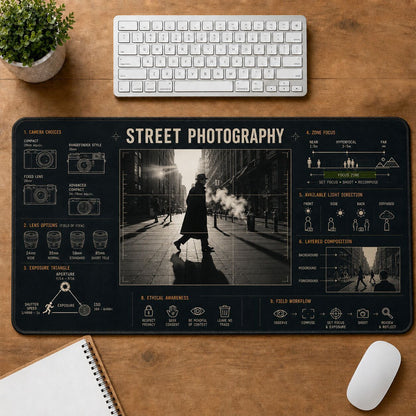 Street Photography Creative Reference Guide Desk Mat | 5To9Vibe