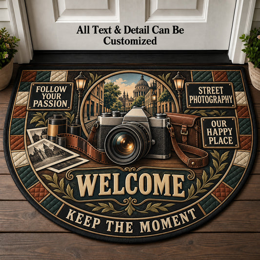 Street Photography Personalized Half Round Mat | 5To9Vibe