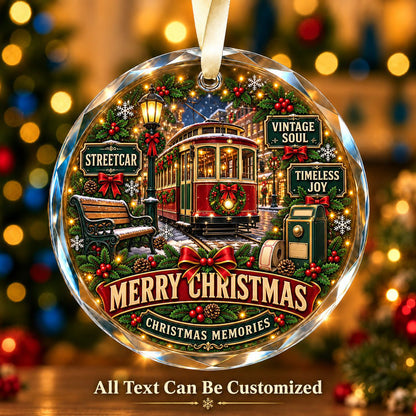 Streetcar Personalized Glass Ornament | 5To9Vibe