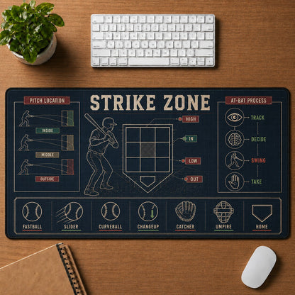 Strike Zone Baseball Blueprint Desk Mat | 5To9Vibe
