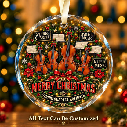 String Quartet Personalized Glass Ornament | 5To9Vibe