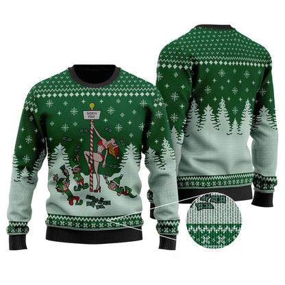 Stripper Pole Ugly Christmas Sweater | Funny Christmas Sweater For Men Women - Funny Ugly Christmas Sweater