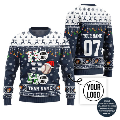Stunning Baseball Team Custom Ugly Christmas Sweater