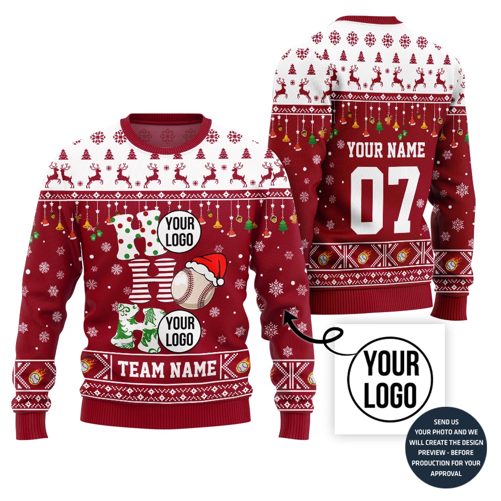 Stunning Baseball Team Custom Ugly Christmas Sweater
