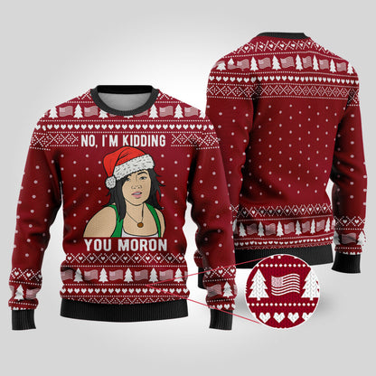 Sue Gran Torino Ugly Christmas Sweater Cardinal Red