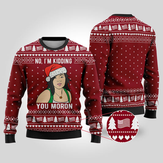 Sue Gran Torino Ugly Christmas Sweater Cardinal Red
