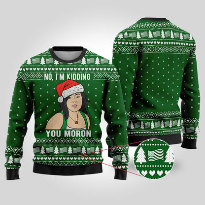 Sue Gran Torino Ugly Christmas Sweater Forest Green