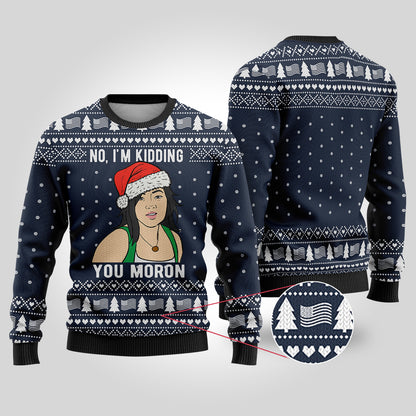 Sue Gran Torino Ugly Christmas Sweater Navy