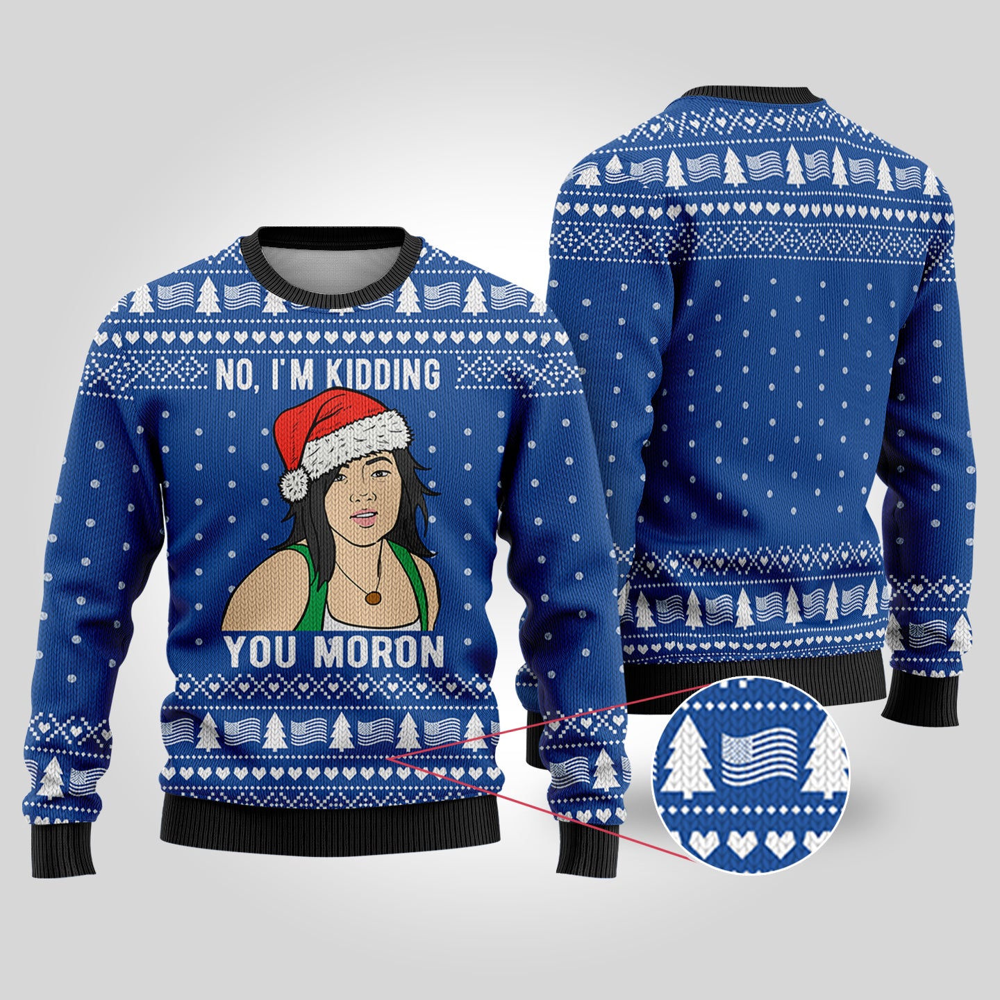 Sue Gran Torino Ugly Christmas Sweater Royal