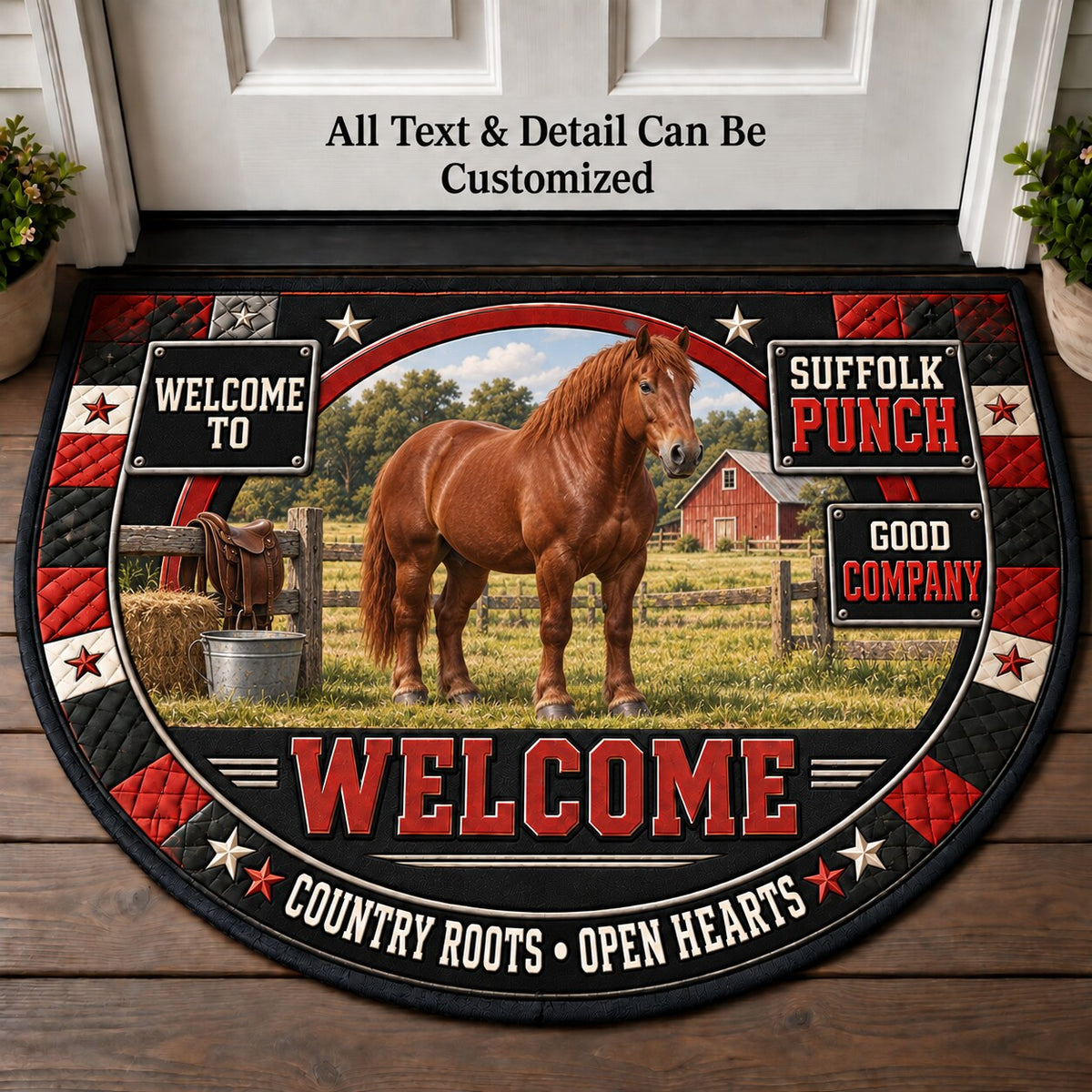 Suffolk Punch Personalized Half Round Mat | 5To9Vibe
