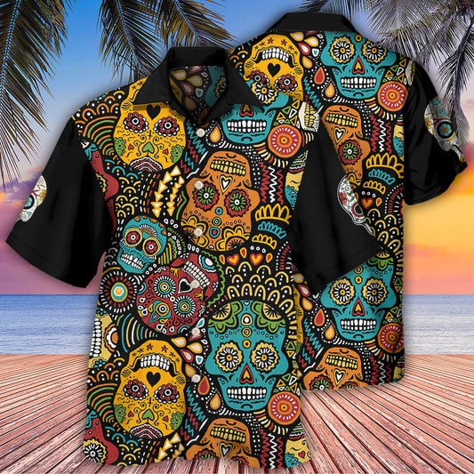 Sugar Skull Amazing Black Style - Hawaiian Shirt 