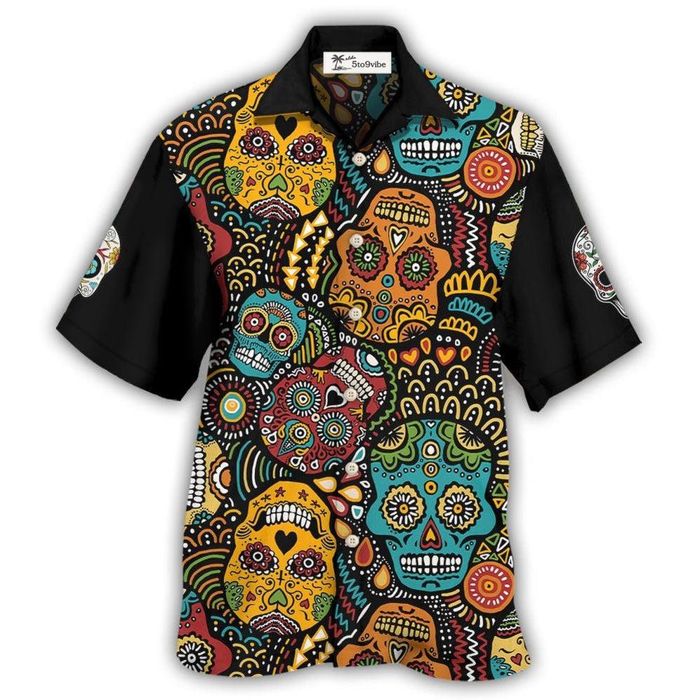 Hawaiian Shirt / Adults / S Sugar Skull Amazing Black Style - Hawaiian Shirt 