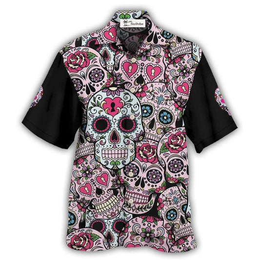 Hawaiian Shirt / Adults / S Sugar Skull Amazing Pink - Hawaiian Shirt 