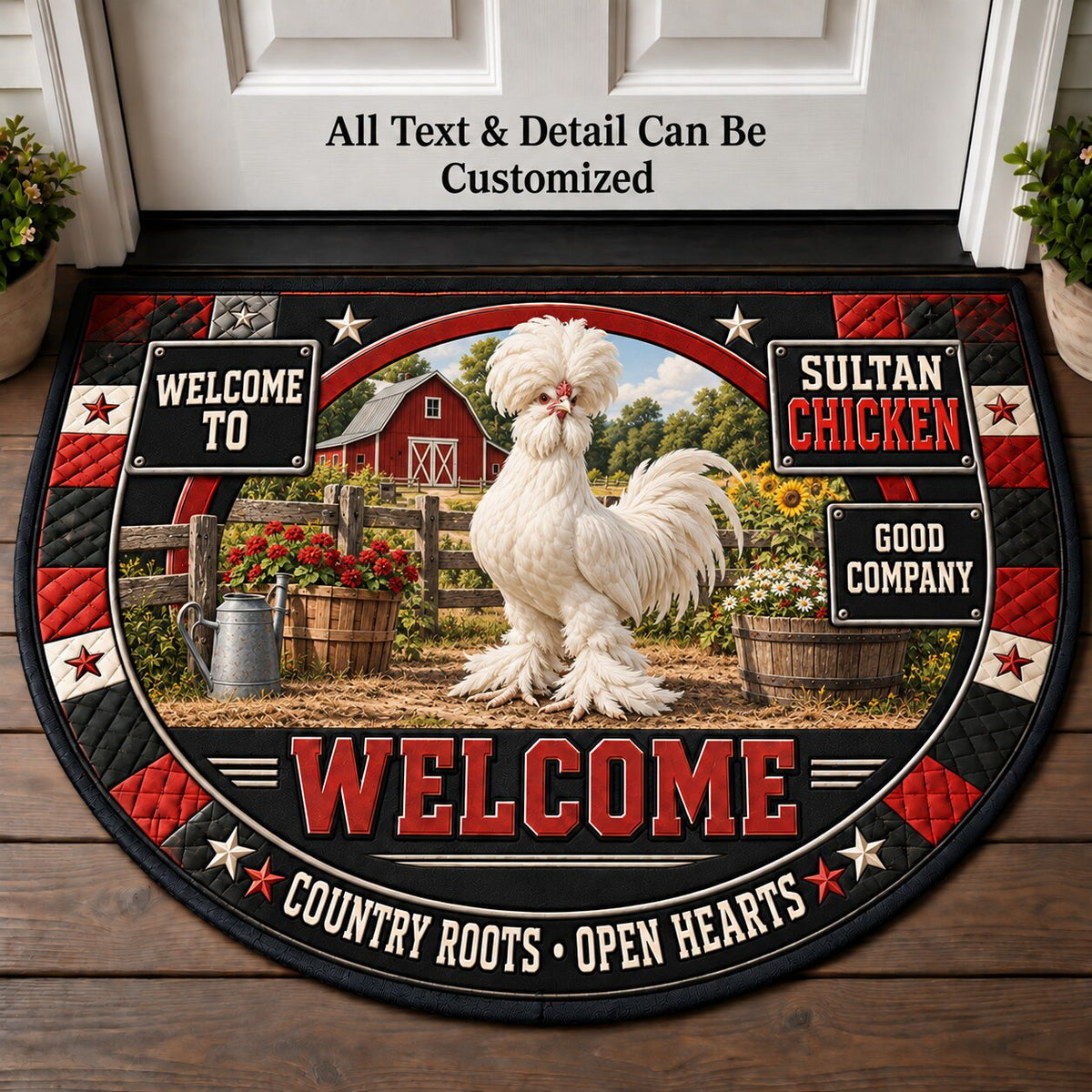 Sultan Chicken Personalized Half Round Mat | 5To9Vibe