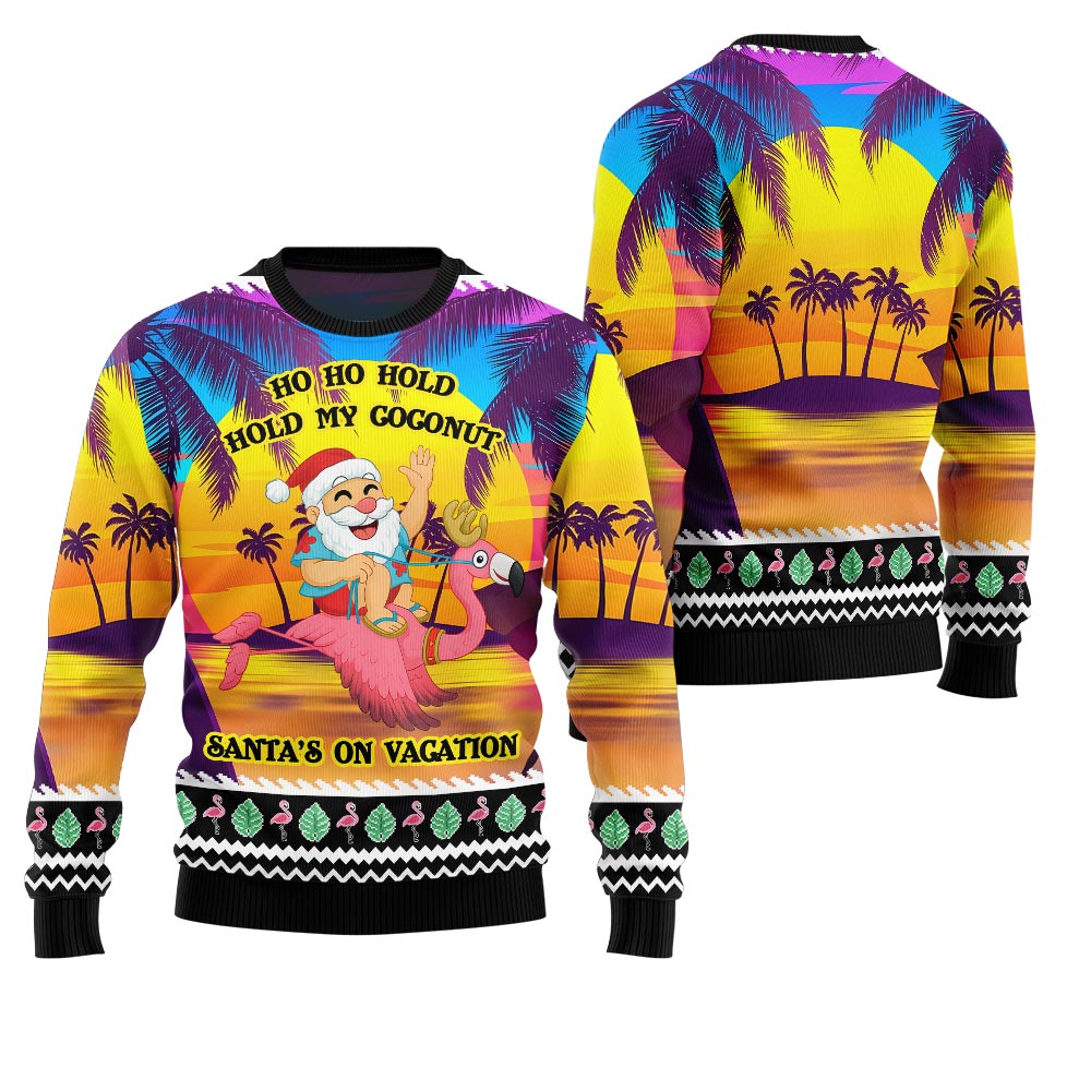 Sunny Santa Soaked Vacation Ugly Christmas Sweater
